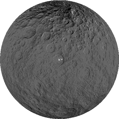 Bild des Asteroiden Ceres im Planetenweg in St. Aldegund