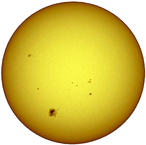 Bild von der Sonne mit Sonnenflecken